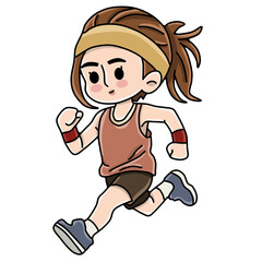 Illustration of a running sports character