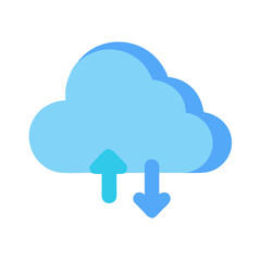 Cloud data exchange icon with upload and download arrows