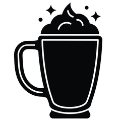Obraz premium eggnog mug silhouette vector icon