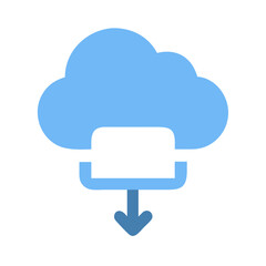 Cloud download icon illustrating data transfer from cloud service