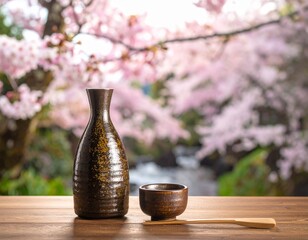 桜と日本酒