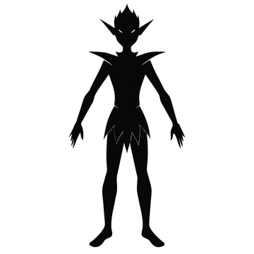 elf body silhouette vector icon