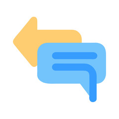 Reply message icon with arrow on black background