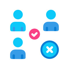 Team selection process showing inclusion and exclusion decisions