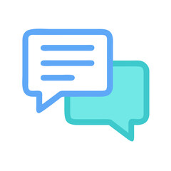 Two Speech Bubbles Representing Communication on a Black Background