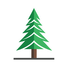Green pine tree icon
