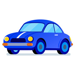 blue retro car