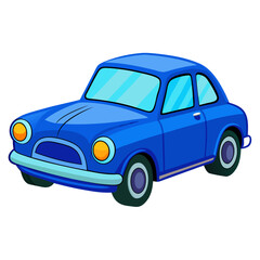 blue car isolated on white