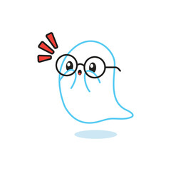 ghost character for helloween in cute vector illustration