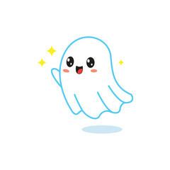 ghost character for helloween in cute vector illustration