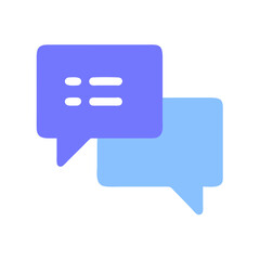 Fototapeta premium Two flat-style speech bubbles on solid black background