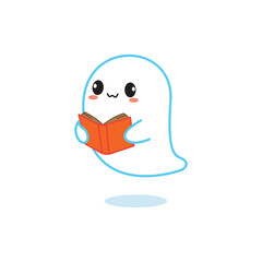 ghost character for helloween in cute vector illustration
