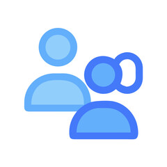 Two users or members icon in flat vector style
