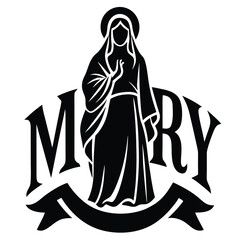 mary silhouette vector icon