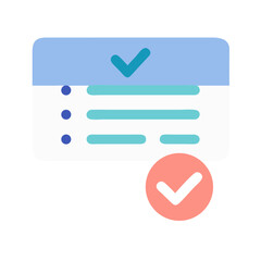 Digital to-do list with confirmation tick in a flat style