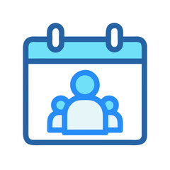Calendar icon illustrating scheduled meetings with multiple attendees