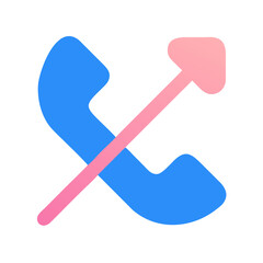 Outgoing call icon with upward arrow on black background