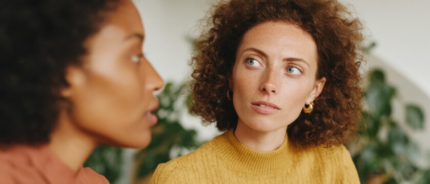 Professional Diverse Women Discussing ESG Risk Analysis in Modern Office with Natural Plants Authentic Corporate Collaboration for Marketing and Social Media