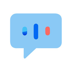 Speech bubble with rounded shapes conveying data or message