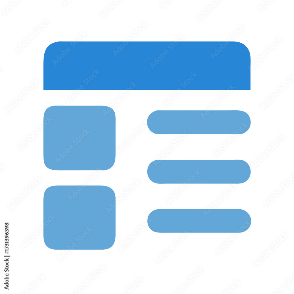 Wall mural blue website template layout design for modern interface concepts