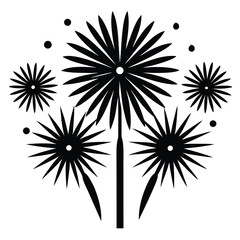 new year fireworks silhouette vector icon