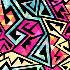 Colored geometric seamless pattern