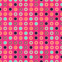 Colored circle geometric. Seamless pattern