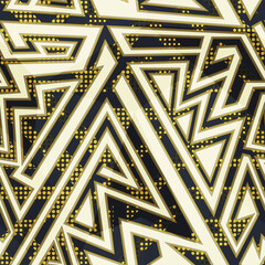 Gold color geometric seamless pattern