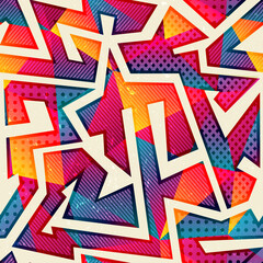 Rainbow color geomeric pattern. Seamless