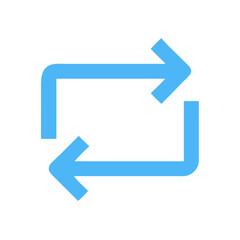 Blue rotation arrows implying cycling through a loop process