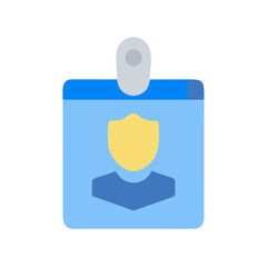 Flat design style employee badge icon on black background
