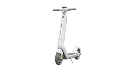 Modern white electric scooter isolated on transparent background