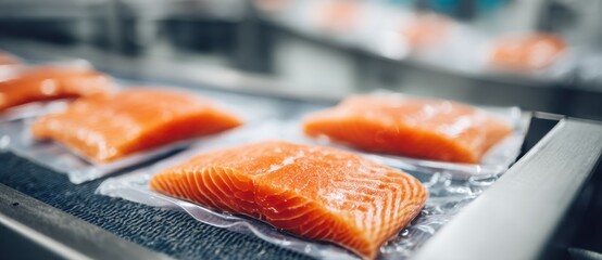 Fresh Salmon Fillets Cooking on a Hot Grill with Charred Edges and Flaky Texture