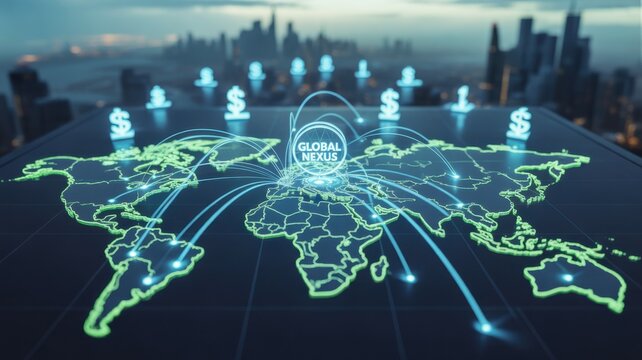 Global Nexus: Connecting the World with Financial Networks and Cityscapes
