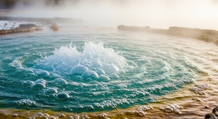Geothermal area water bubbles Iceland volcanic landscape scenery