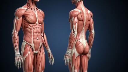 human body anatomy in front view