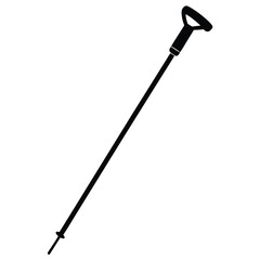 ski pole silhouette vector icon