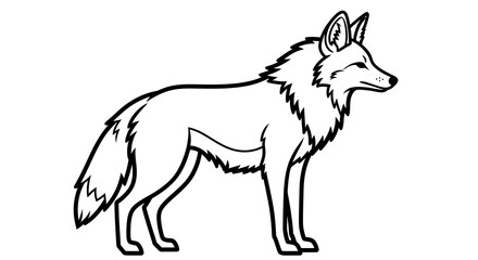 Obraz premium Black and White Drawing of a Fennec Fox.
