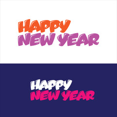 Happy New Year - Colorful text effect for greetings