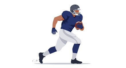 Obraz premium Modern Style Detailed American Football Player Running with the Ball Illustration