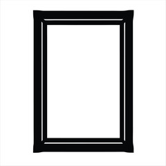 Fototapeta premium Simple black and white frame illustration with a thick and thin border.