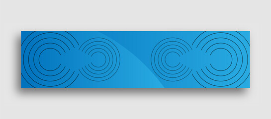 Geometric circle blue background linkedin banner template