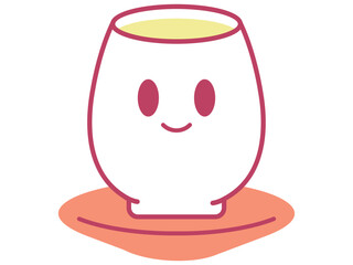 赤カラーの可愛い食べ物キャラクターイラスト