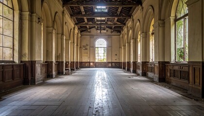 Fototapeta premium Abandoned Hallway Interior.