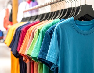 Obraz premium Colorful T-Shirts on Display.