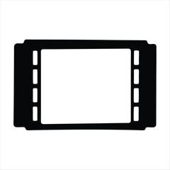 Black and white film strip silhouette graphic illustration for cinema lovers