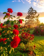 Rose garden sunrise