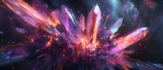 Abstract Exploding Cosmic Crystals in Outer Space