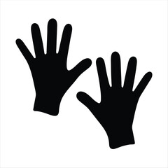 Obraz premium Two black hand silhouettes isolated on a white background image