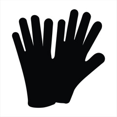 Obraz premium Black silhouette of two hands with fingers spread vector